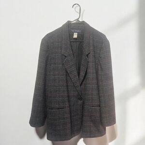 Vintage Maggie Mcnaughton Women's Gray Plaid‎ Blazer